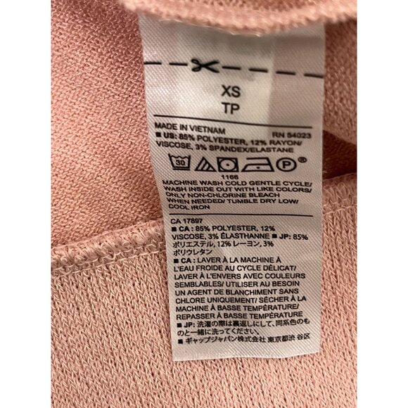 Banana Republic Pink Mock Neck Button Shoulder Long Sleeve Top XS - Picture 9 of 9